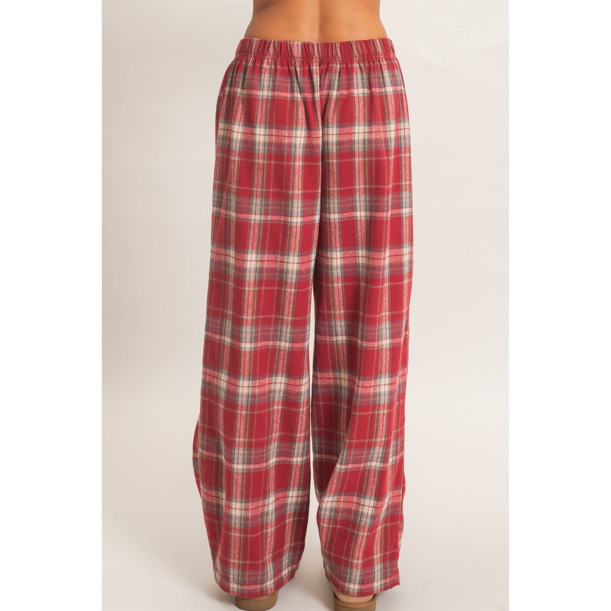 Plaid Wide-Leg Pants