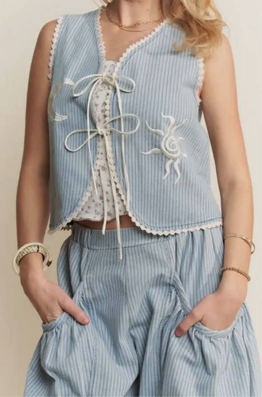 Coastal Moon Denim Vest