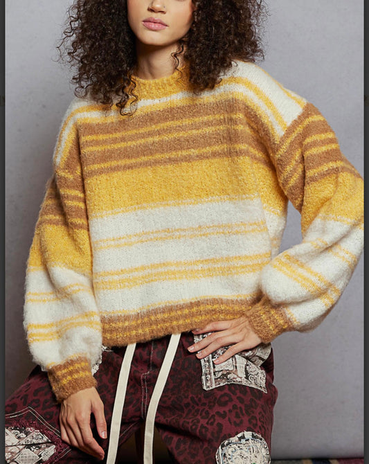 Ray of Sunshine Stripe Sweater Pol