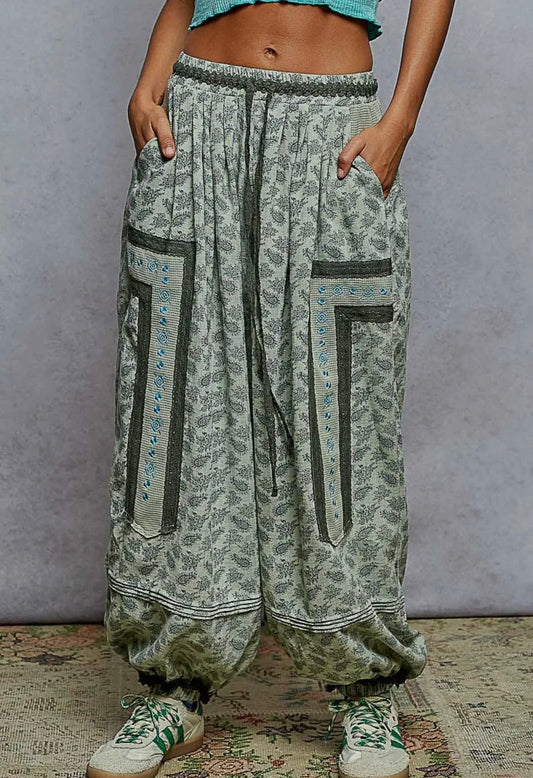 Garden Leaves Green Pants Pol