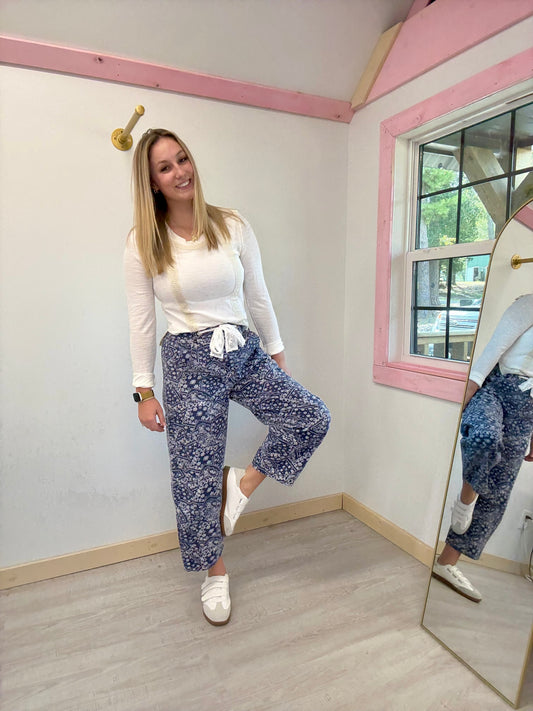 Paisley Denim Barrel Crop Jeans Oddi