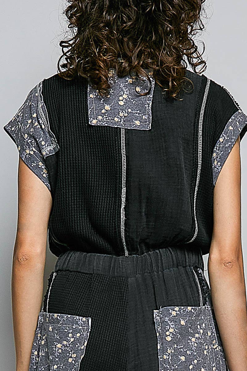 Elastic Hem Waistband Thermal Tapered Overalls