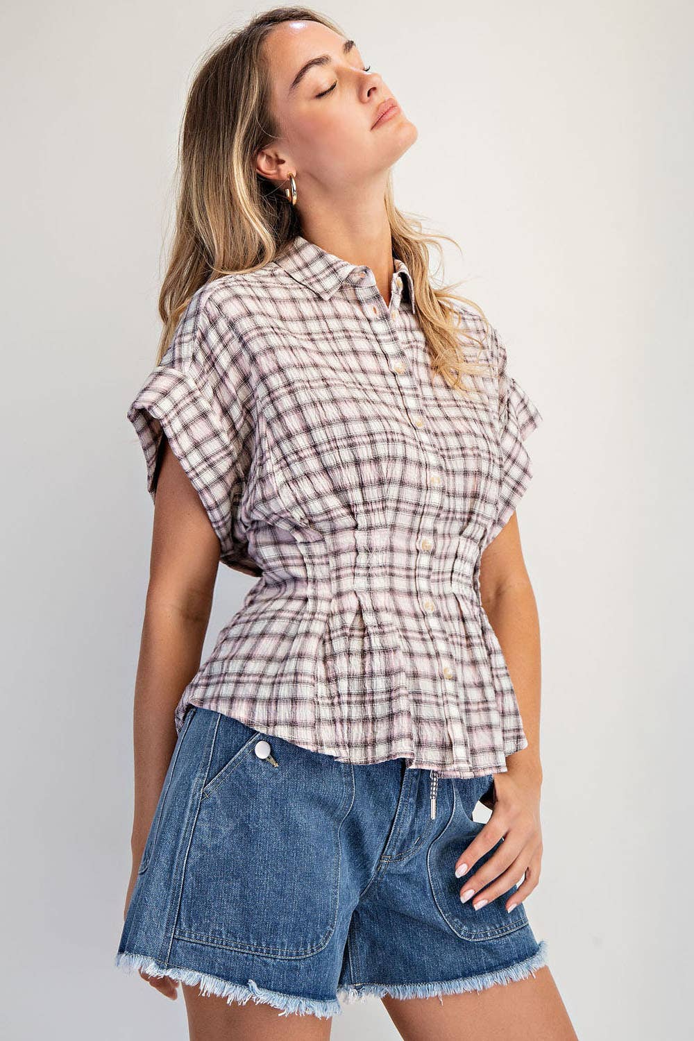 Dusty Trails Plaid Top