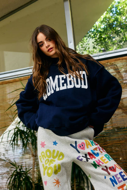 HOMEBODY | Reversible "HOMEBODY" Mock Neck Sweatshirt