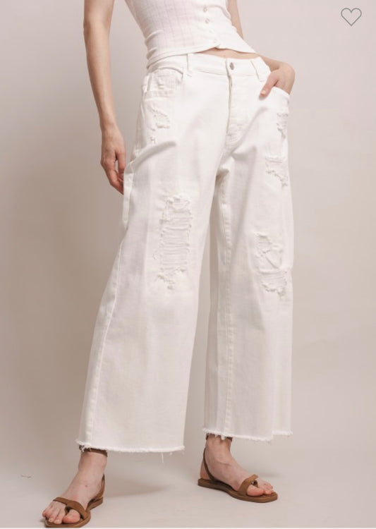 White Crop Pants BV