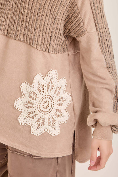 MineralWashed Snowflake doily Winter Sweater
