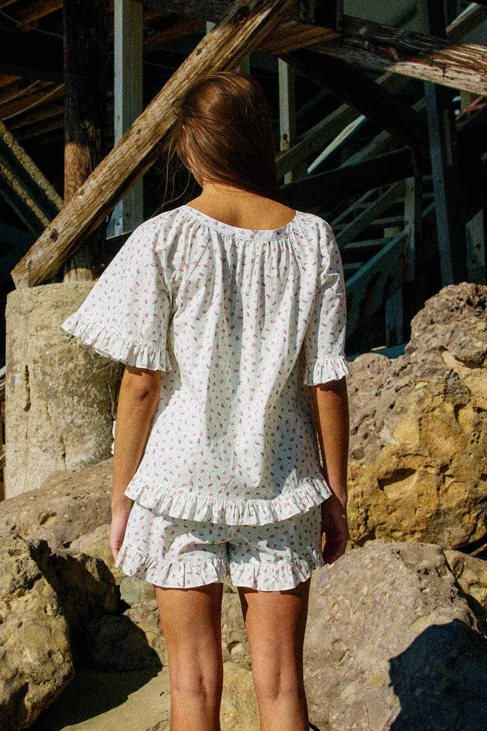 BL Square Neck Ruffled Floral Set