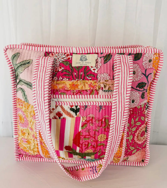 Quilted Tote Heart and Grace