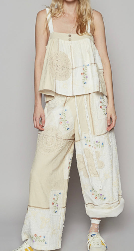 Cream Patch Pants