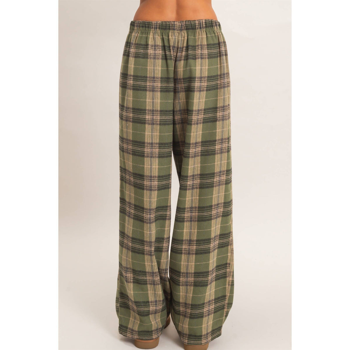 Plaid Wide-Leg Pants