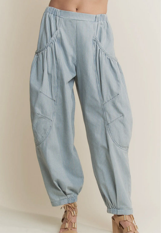 Coastal Moon Denim Barrel Joggers