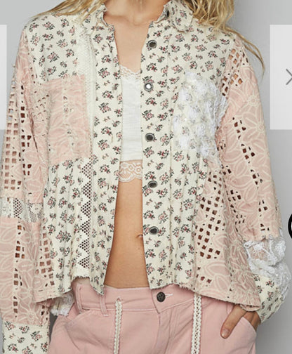 Multi Pink Floral Lace