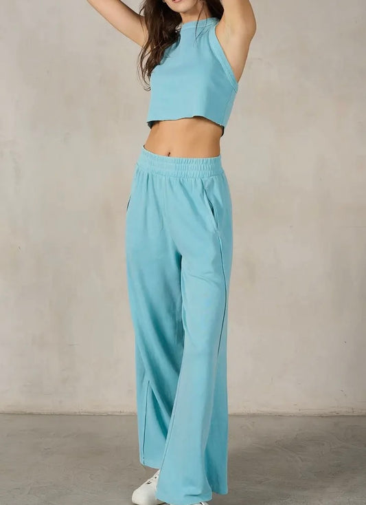 Coastal Blue Halter and Pant Set
