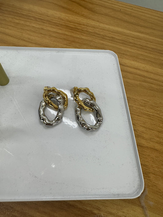 Two Color Ring Earrings
