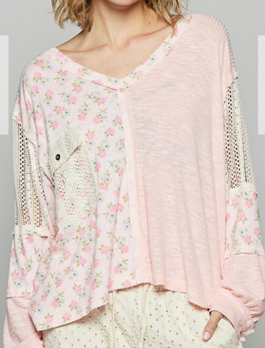 Pink Flower Harold Top