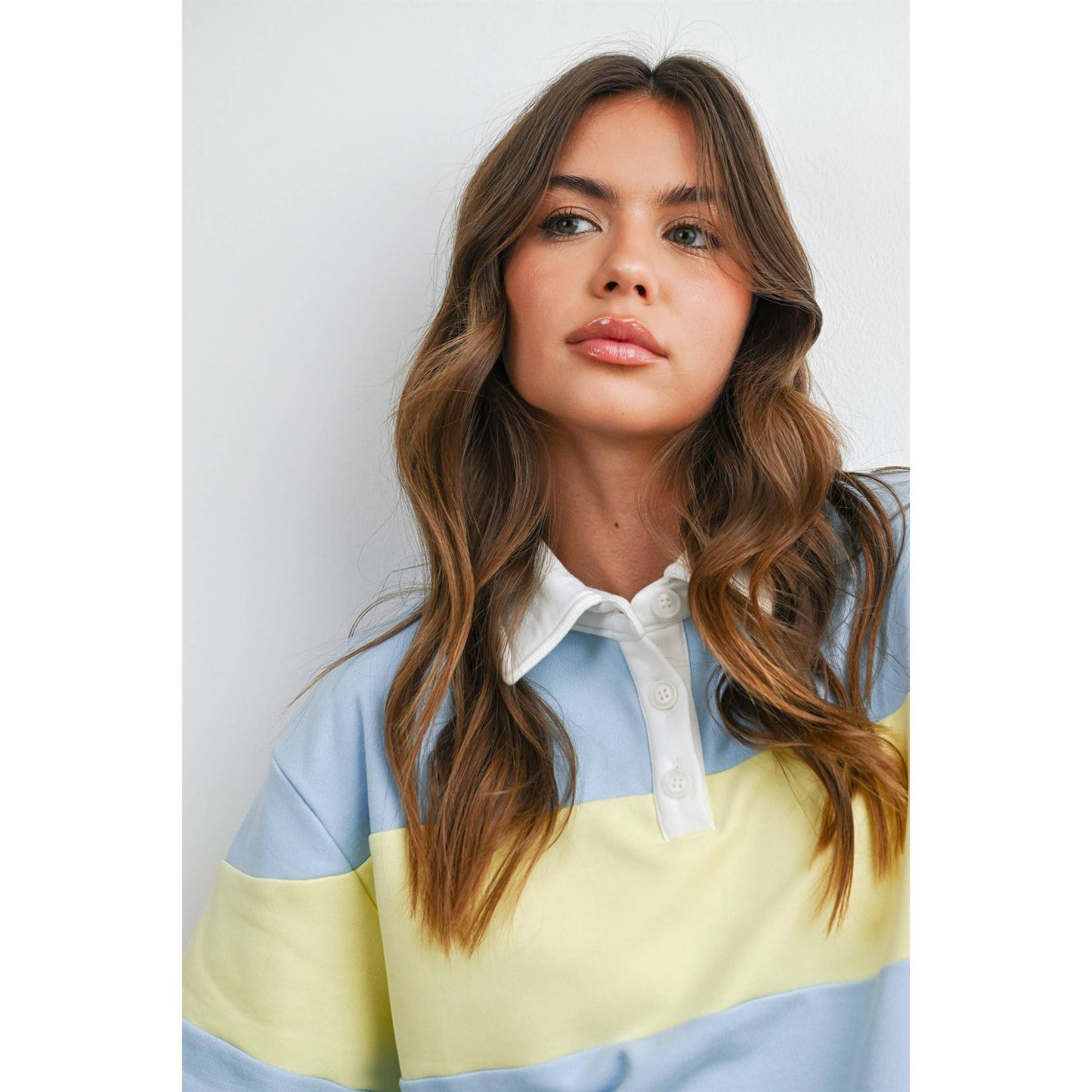 Striped Boxy Polo Shirt