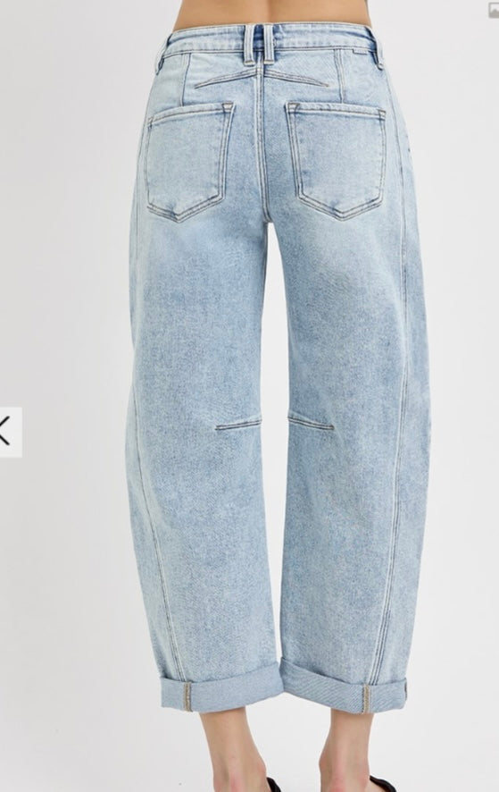 Risen High Rise Barrel Jeans