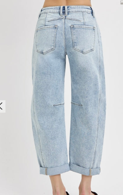 Risen High Rise Barrel Jeans