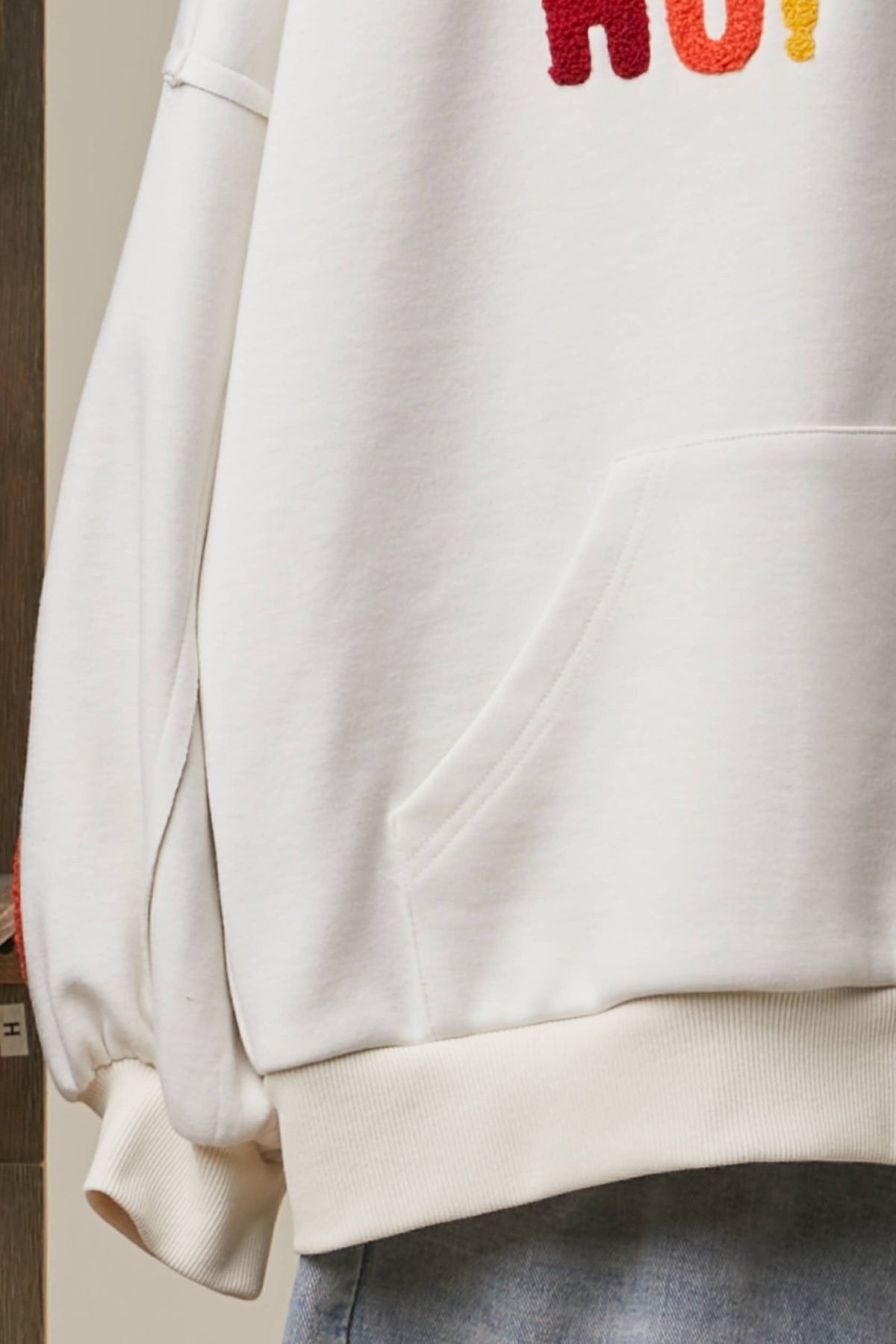 HoHoHo Christmas Patch Zip-Up Hoodie