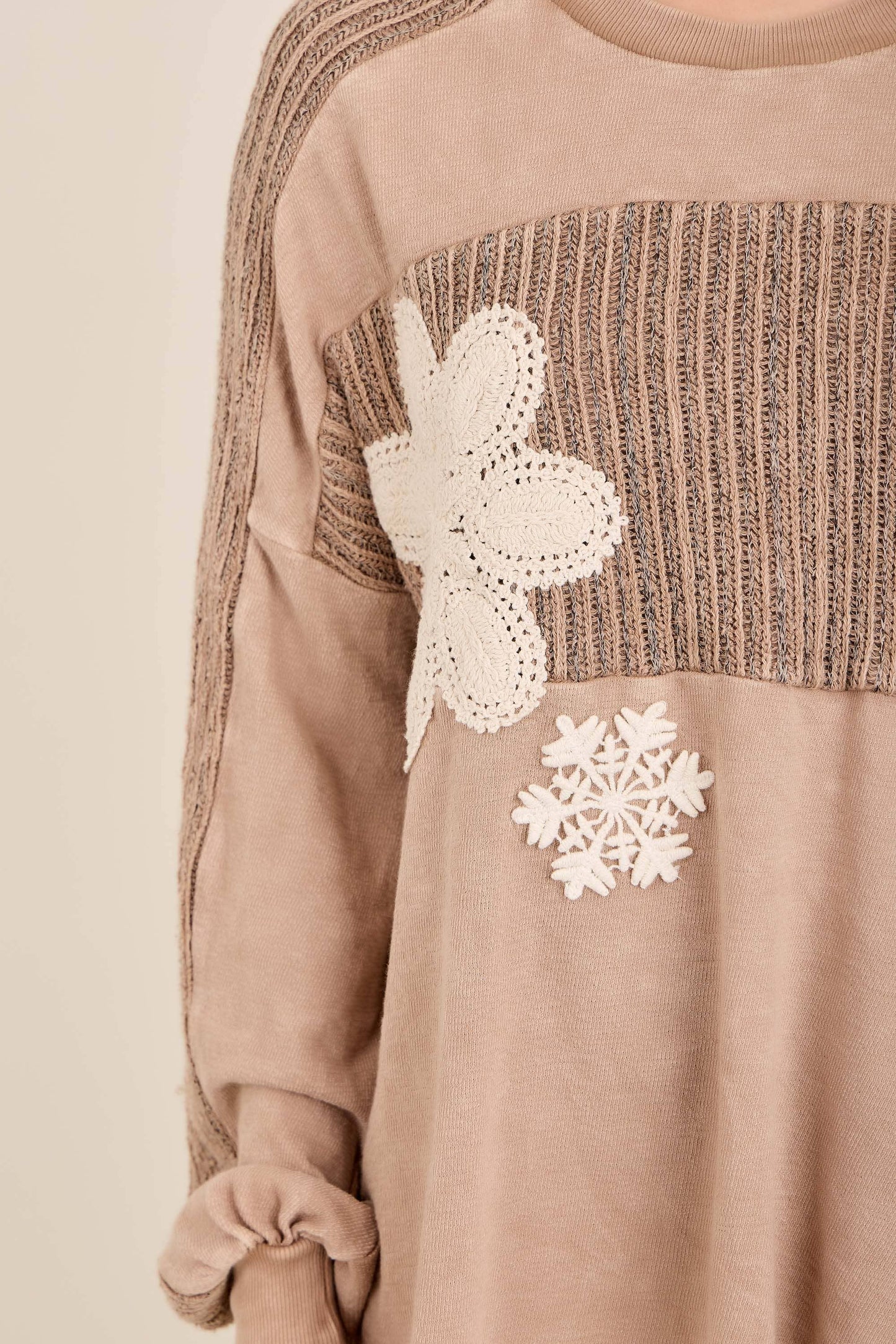 MineralWashed Snowflake doily Winter Sweater