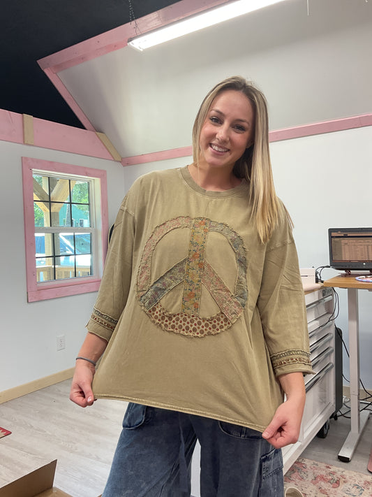 Olive Floral Top Easel