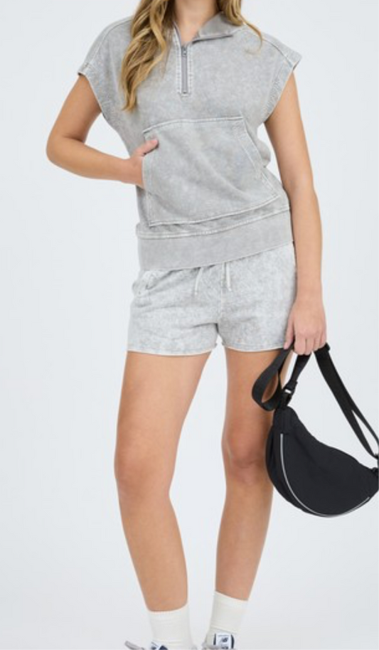 Caroline Wash Zipper Top