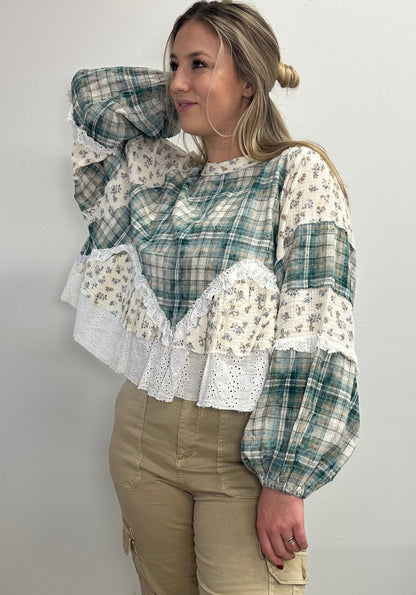 Green Plaid Baby Doll Pol