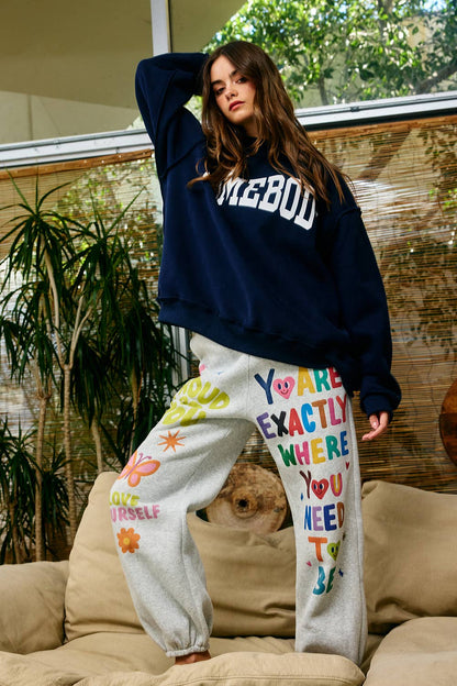 HOMEBODY | Reversible "HOMEBODY" Mock Neck Sweatshirt