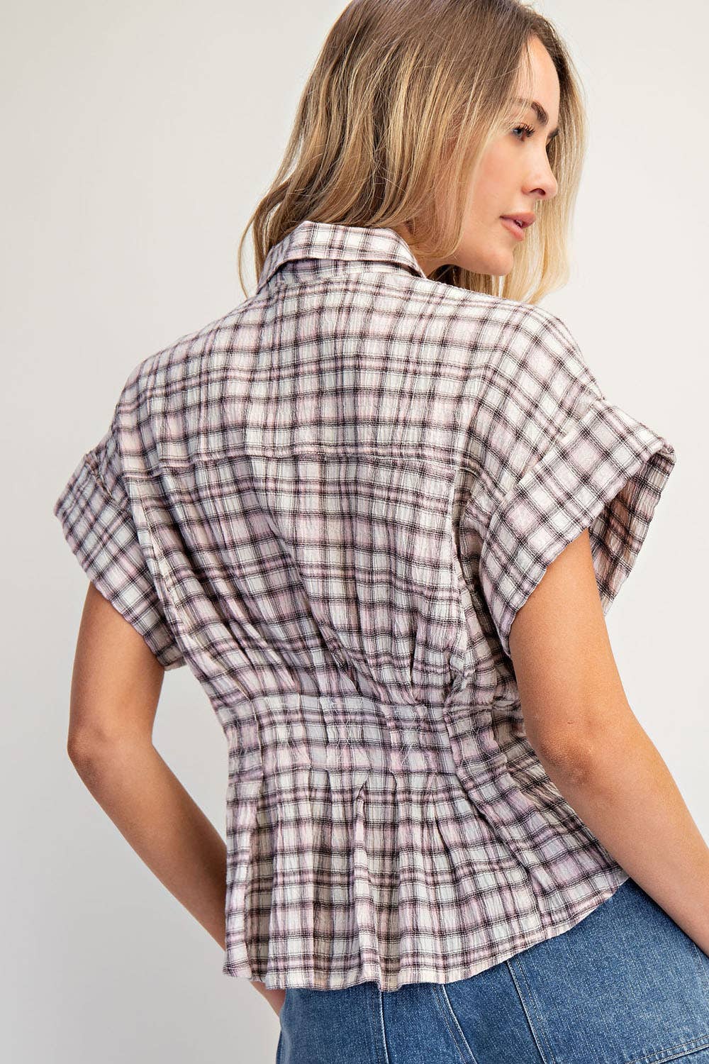 Dusty Trails Plaid Top