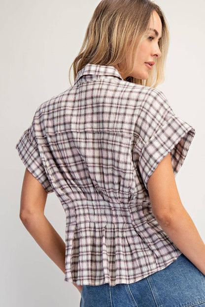 Dusty Trails Plaid Top