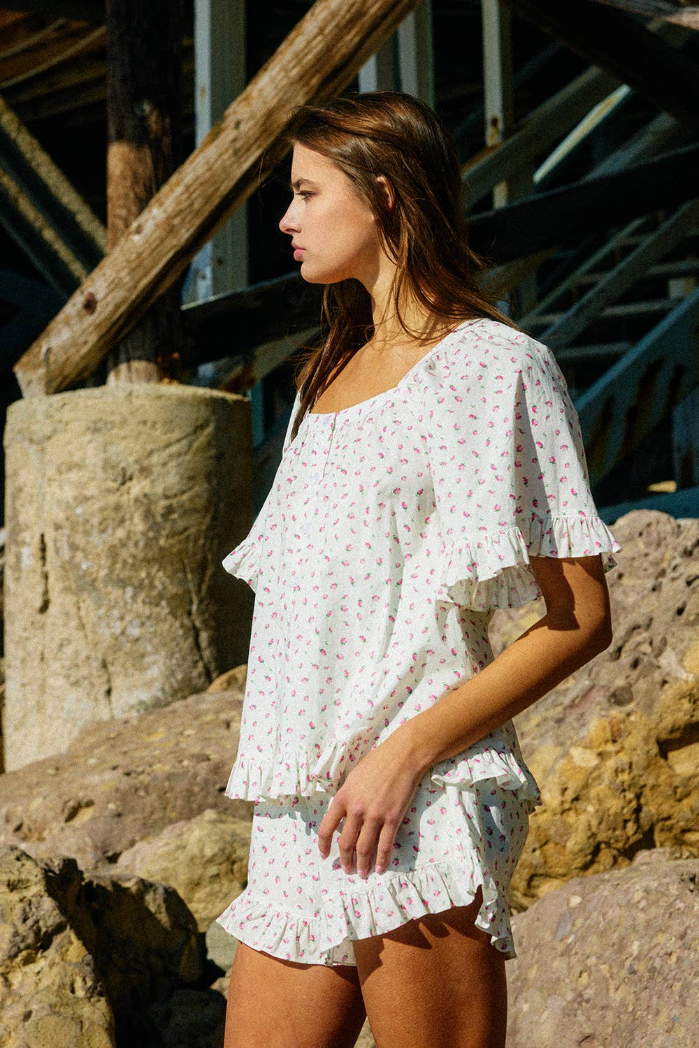 BL Square Neck Ruffled Floral Set