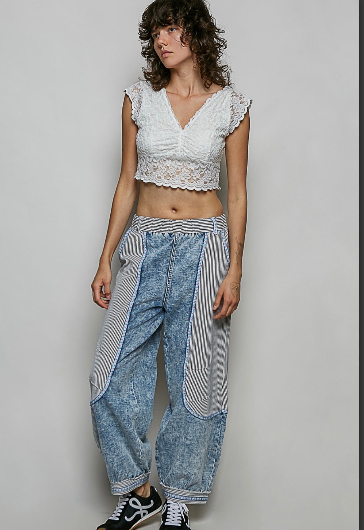 Sweet Indie Stripe Joggers Pol