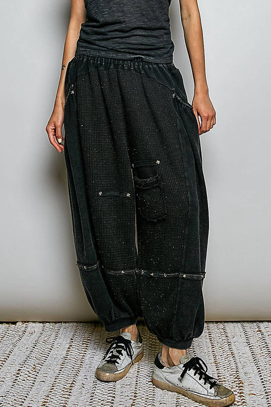 Thermal High Rise Jogger Baggy Knit Sweater Pants Pol