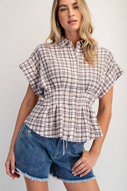 Dusty Trails Plaid Top