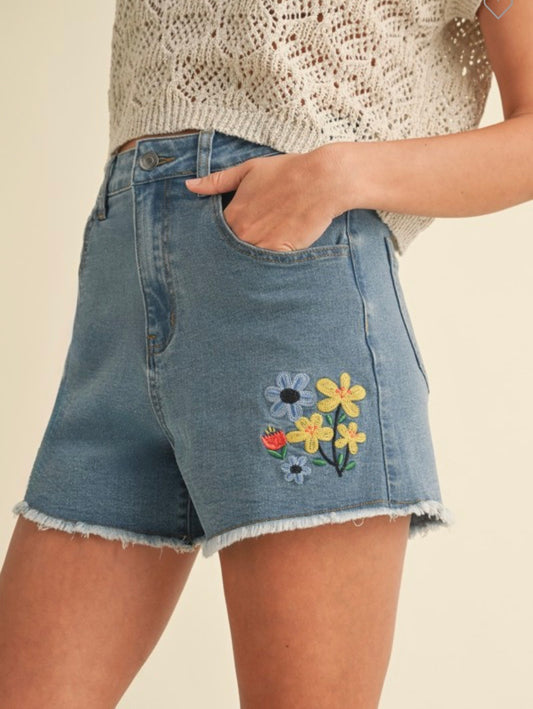 Sunny Blossom Jean Shorts