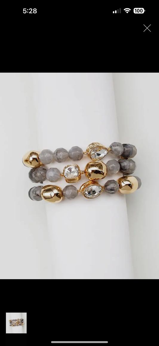 Grey Stone Trio Braclet