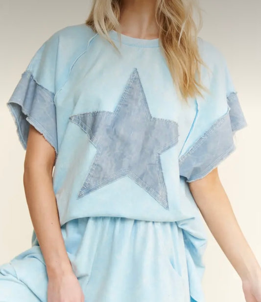 Baby Blue Star Top