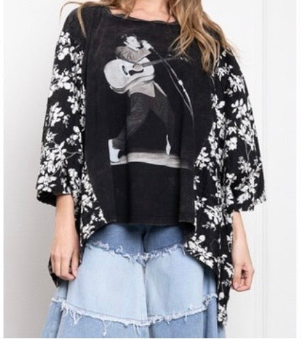 Black Elvis Poncho Tshirt