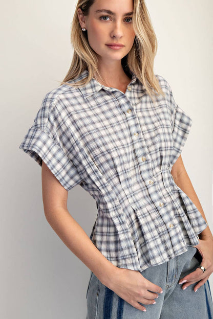Dusty Trails Plaid Top