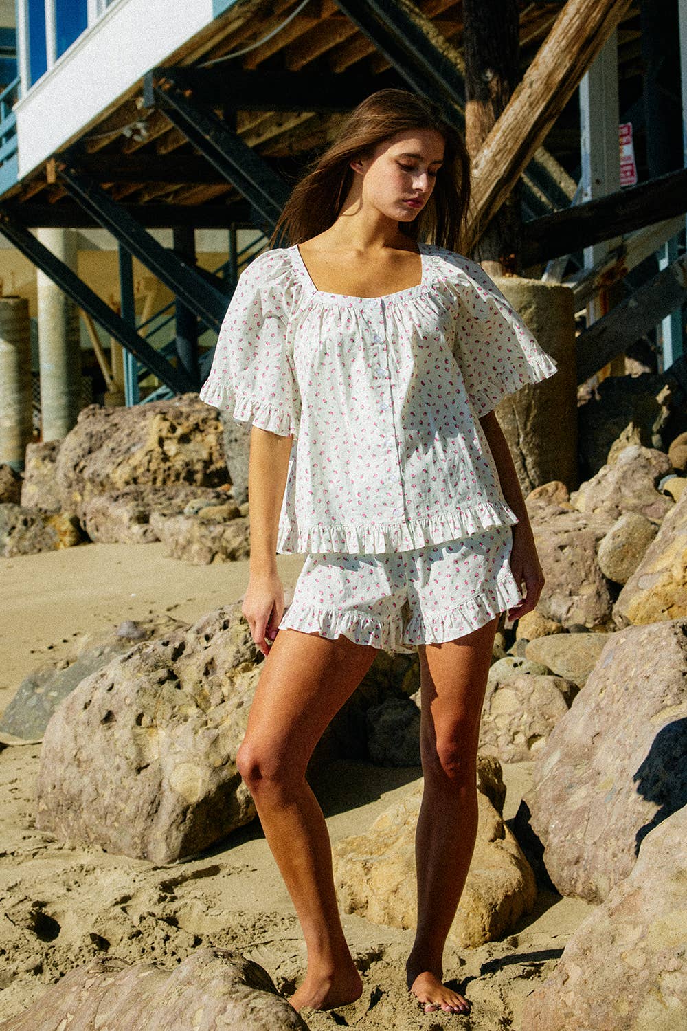BL Square Neck Ruffled Floral Set