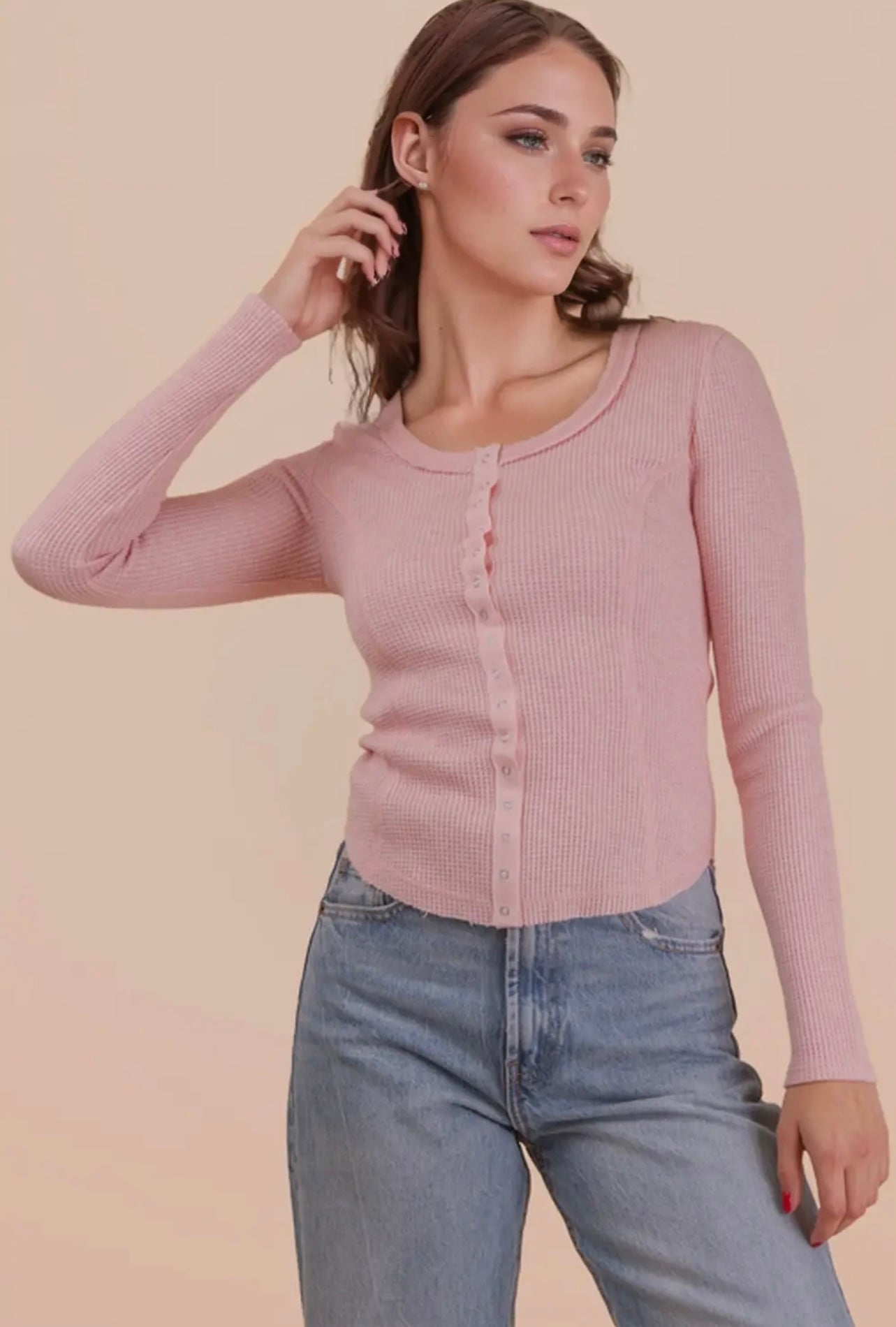 Pink Casual Top Veryj