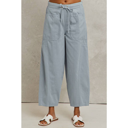 MID RISE WIDE LEG PANTS  WITH POCKETS