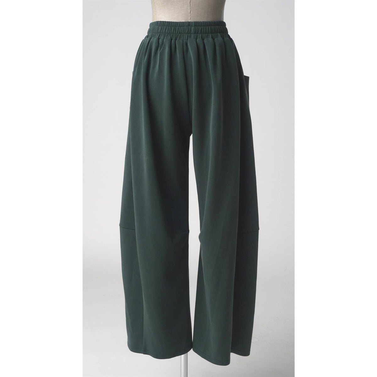 CLOUD KNIT DRAWSTRING WAIST BARREL LEG PANTS