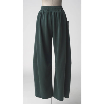 CLOUD KNIT DRAWSTRING WAIST BARREL LEG PANTS