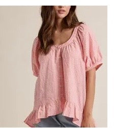 Strawberry Gingham Top