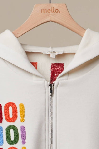 HoHoHo Christmas Patch Zip-Up Hoodie