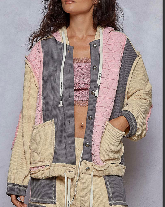 Alyssa Pink and Gray Jacket Pol