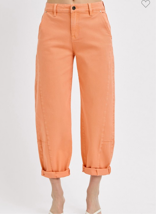 Coral Risen Barrel Jeans