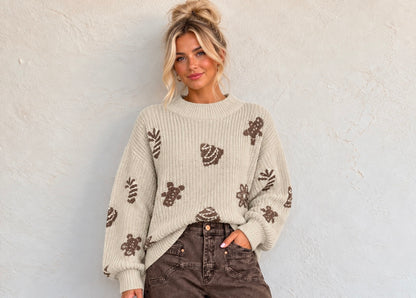 Pol Clothing Christmas Cream Sweater