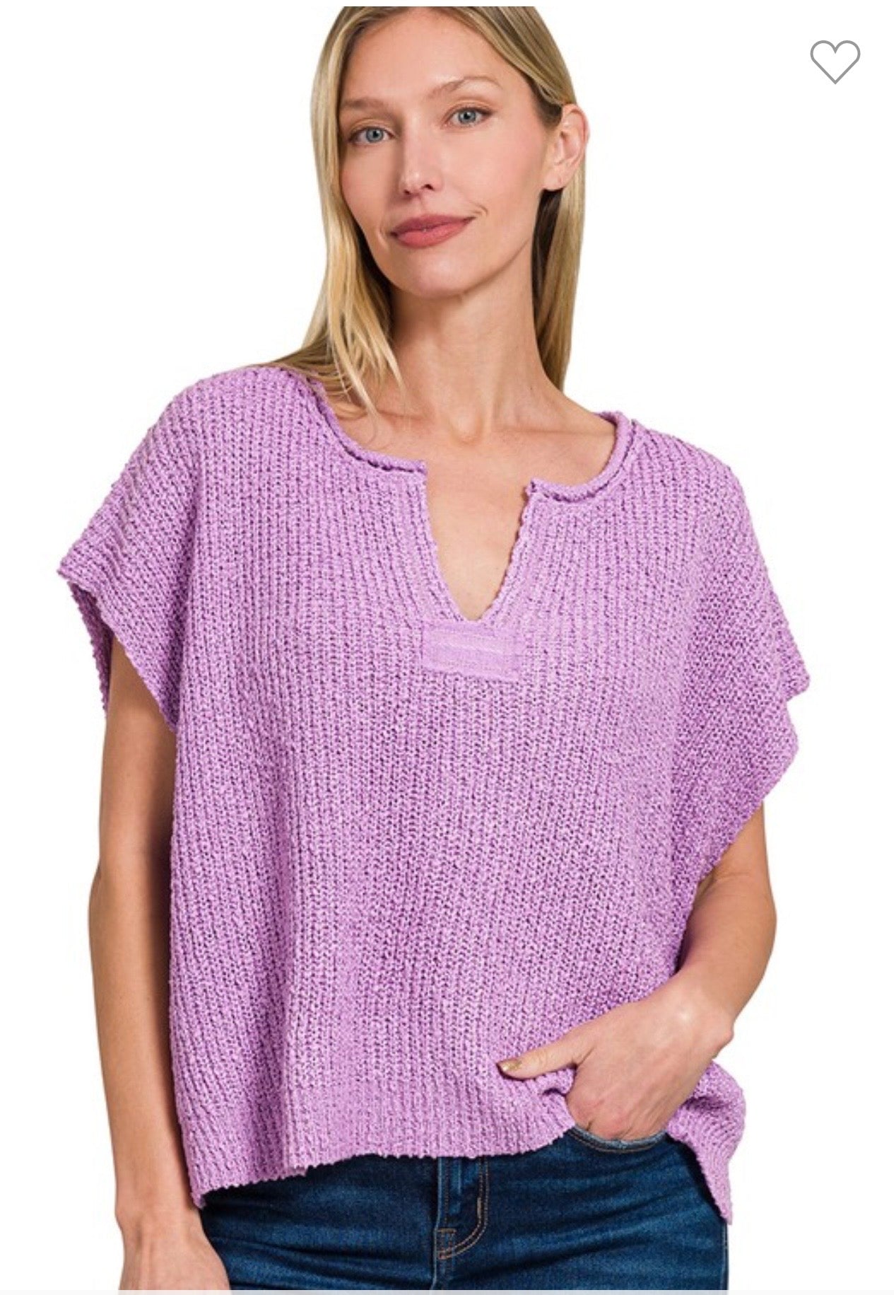 Z Split Neck Sweater